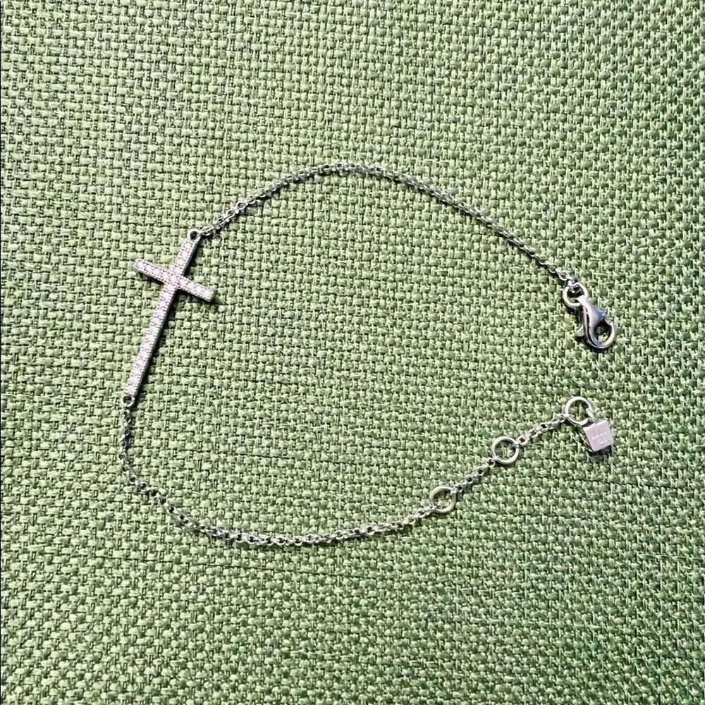 Elle 925 Diamond Cross Bracelet